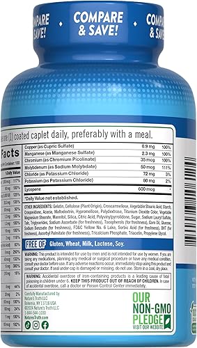 Miniatura 7 de Nature's Truth Multivitamínico para hombres  con hierro, vitaminas A, C, D y E  100 cápsulas  Sin OMG y sin gluten para adultos