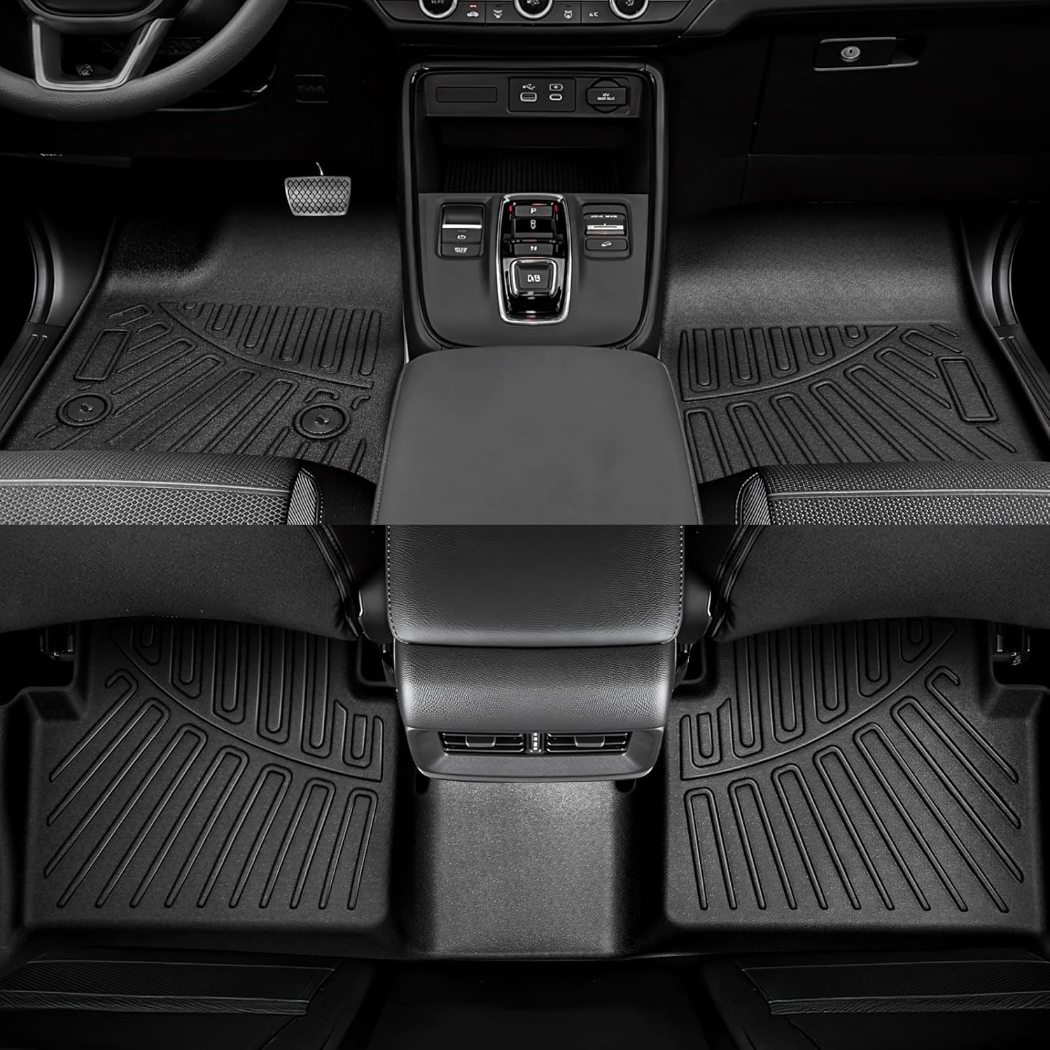 Powerty Floor Mats for 2023-2025 2026 Chevy Colorado/GMC Canyon Accessories, All Weather Car Liners TPE Truck Mats, 1st & 2nd Row Black - Image 8