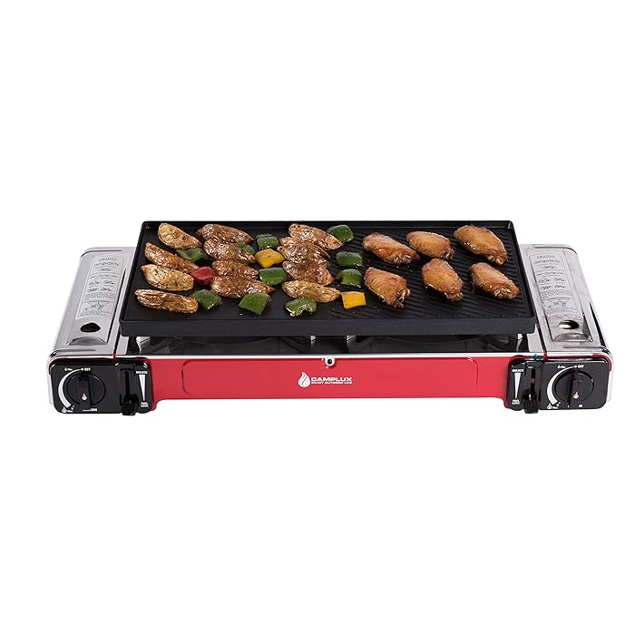 Buy CAMPLUX Portable Camping Butane Gas Stove Twin Burner 22400BTU with