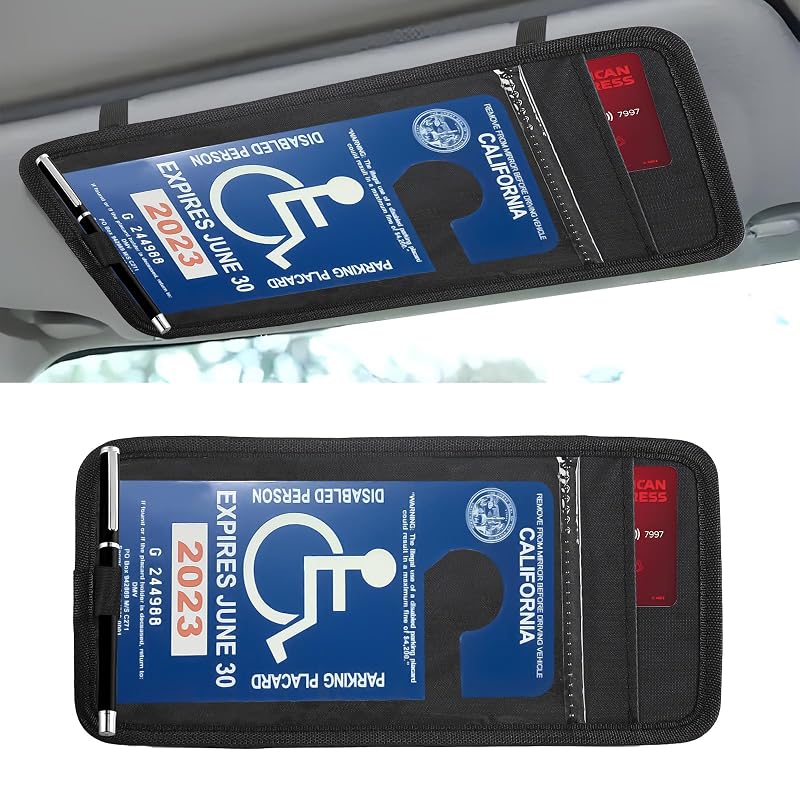 Porta Cartão de Estacionamento para Pessoa com Deficiência Hbxdeco para Quebra-Sol
