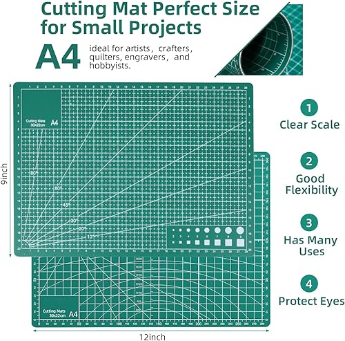 Miniatura 4 de Exacto - Juego de cuchillos de corte para manualidades, 55 piezas de precisión para tallar artesanías, con alfombrilla autocurable A4, 3 cuchillos