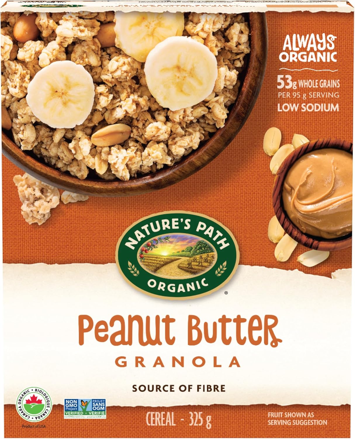 Nature's Path Organic Peanut Butter Granola, 325 g (Pack of 1), Non-GMO