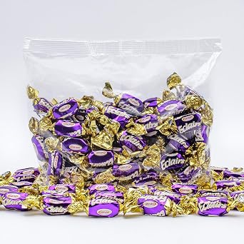 Turkish Soft Caramel with Chocolate Cream Filling 1 lb Eclairs Candy, Individually Wrapped, Bulk Bag