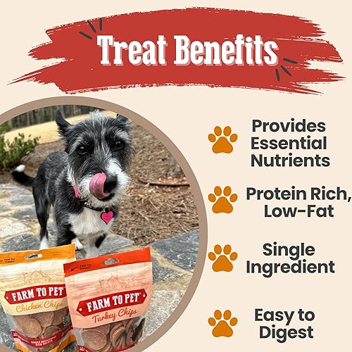 Miniatura 4 de Farm To Pet - Dog Training Treats Chicken & Turkey Chip Protein Pack, 100% All Natural, Single Ingredient Training Treats, Made in USA, for Small