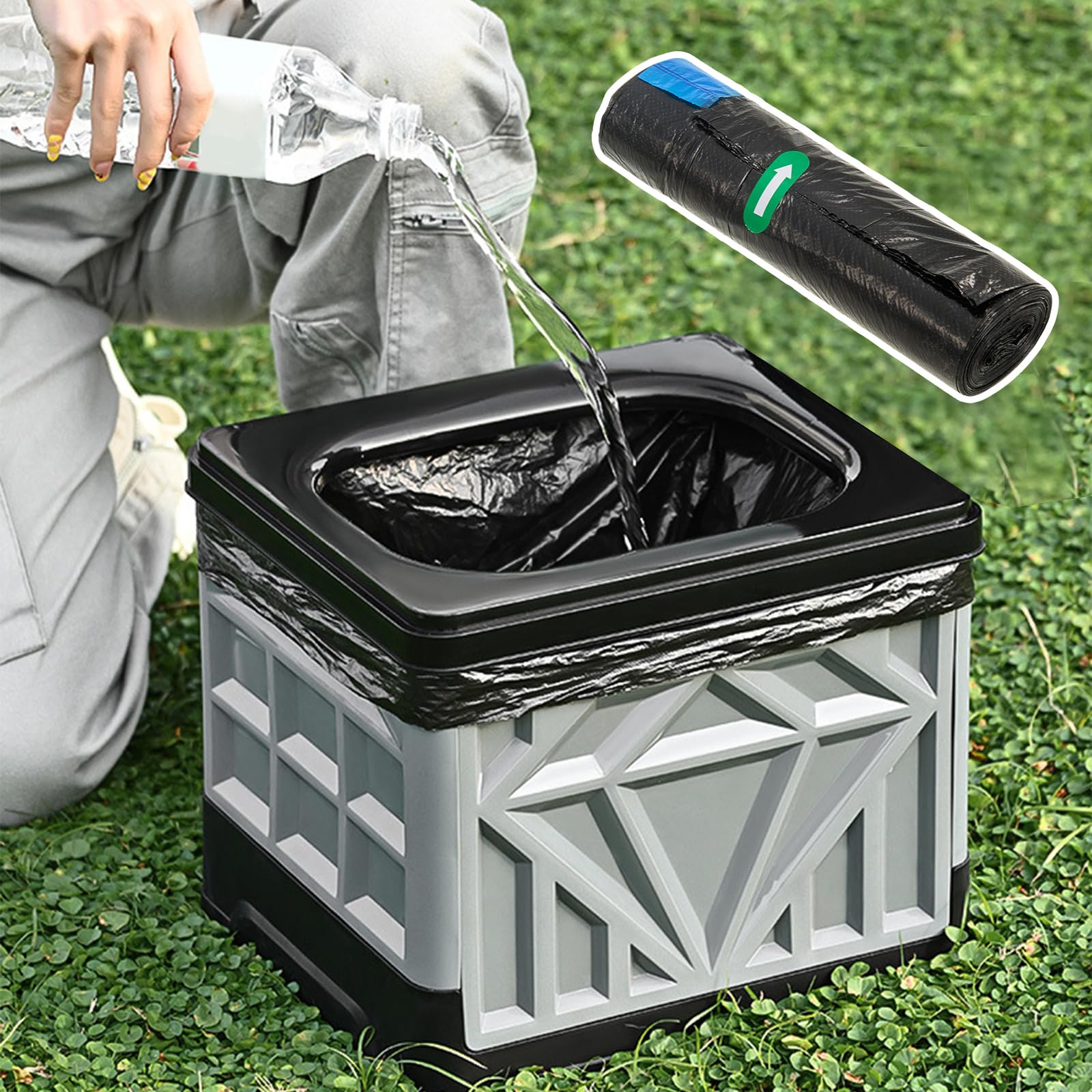 24pcs Portable Biodegradable Toilet Bags with Drawstring