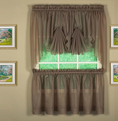 Vista 357 de Today's Curtain - Cortina Emelia de gasa original, panel de 84 pulgadas, negro, 60 pulgadas de ancho x 84 pulgadas de largo