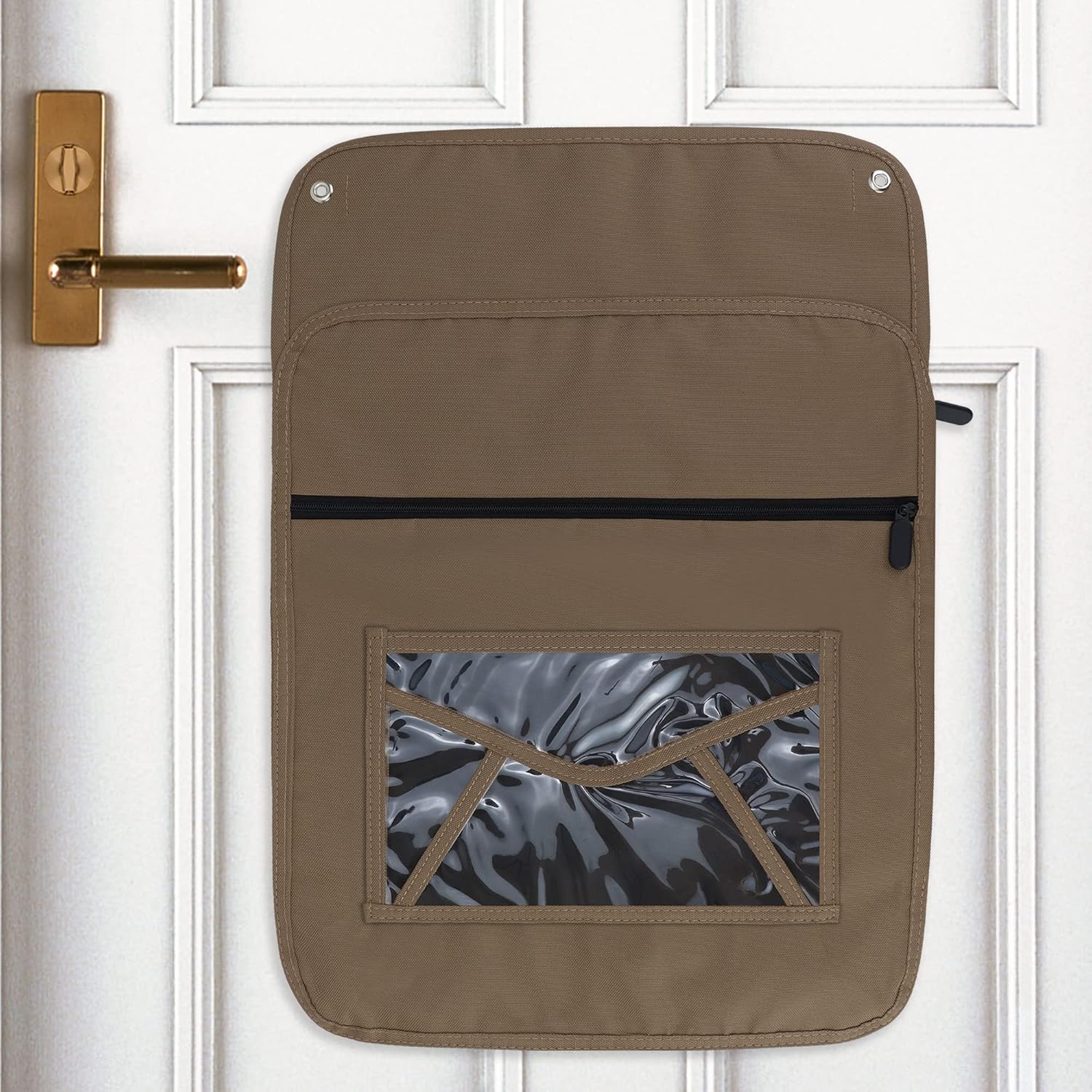 Mail Catcher Brown Indoor Mail Slot Catcher, Durable Oxford Bag for
