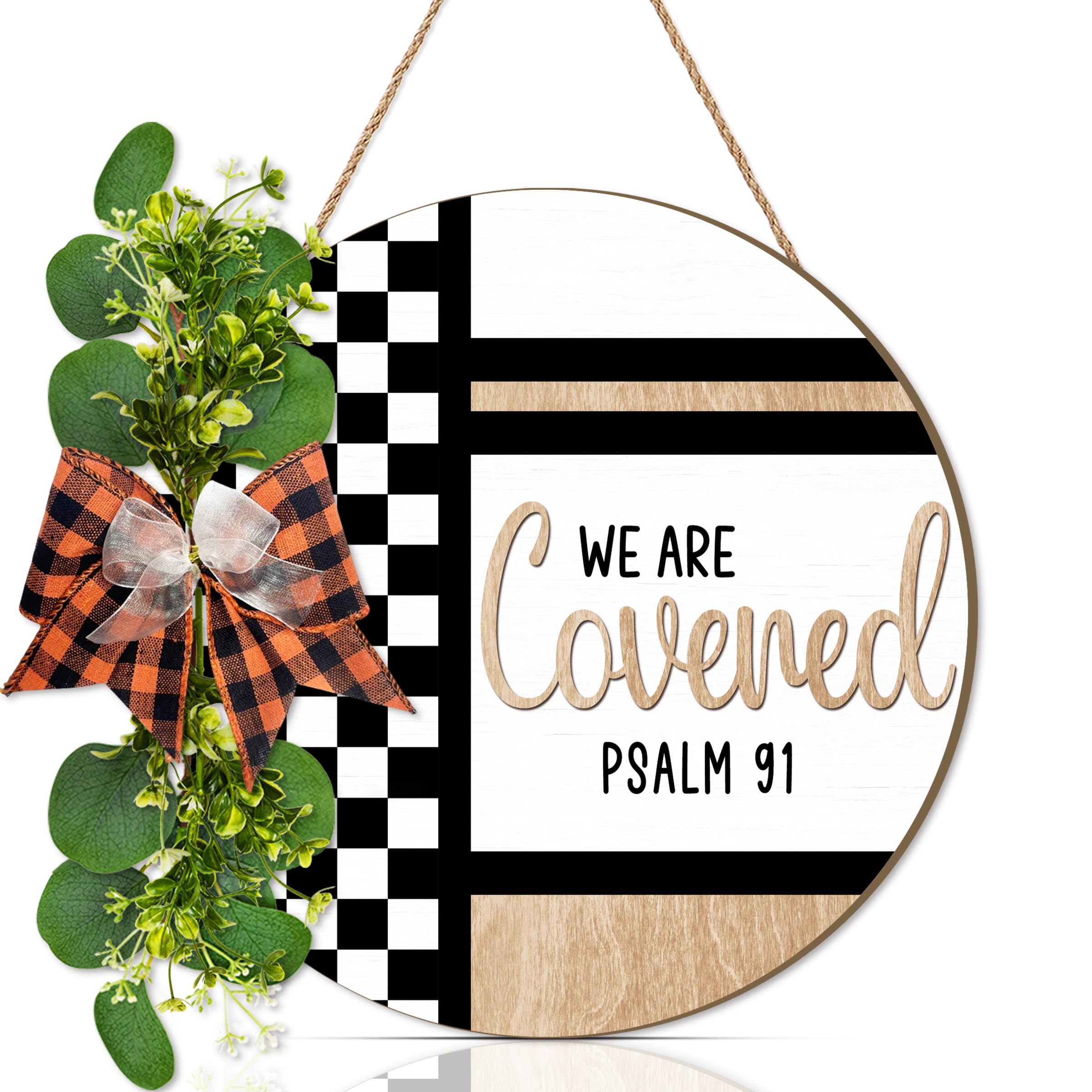 CHDITB We Are Covered Psalm Wreath Christian Gift Bibleverse Wall Art Front — image 1