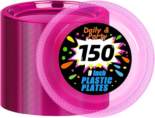 Miniatura 11 de WELLIFE Platos de postre negros de 7 pulgadas, 150 unidades, platos de postre de plástico desechables para fiestas, pasteles, aperitivos, ensaladas,