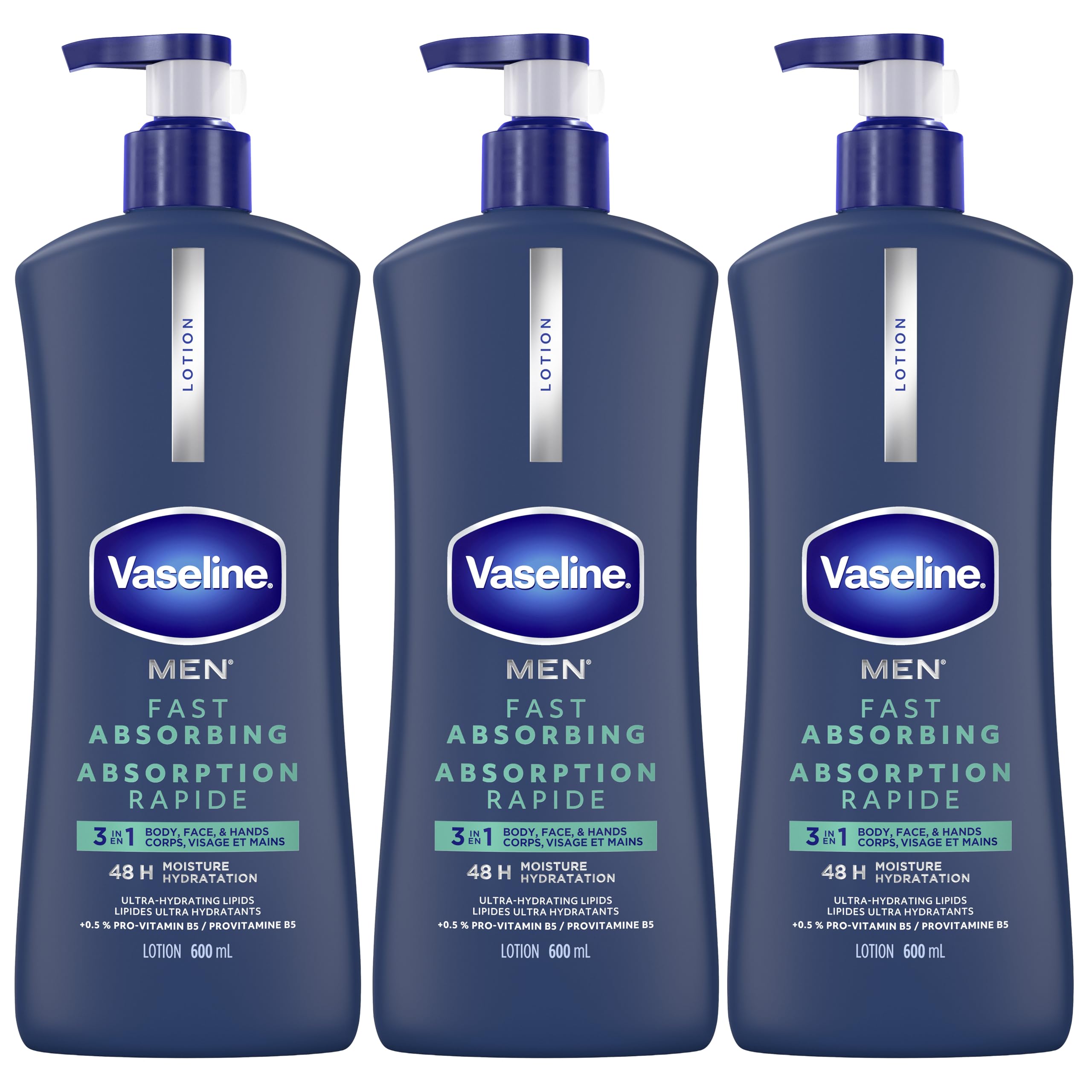 Men's Healing Moisture Hand & Body Lotion For Dry or Cracked Skin Fast Absorbing Non-Greasy Lotion for Men 20.3 oz, Pack of 3