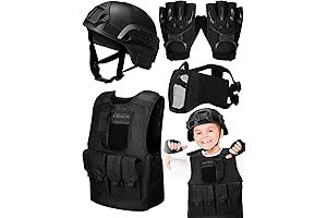 Kids Bullet Proof Vest includes Helmet with Real Steel Plates Vests for...
