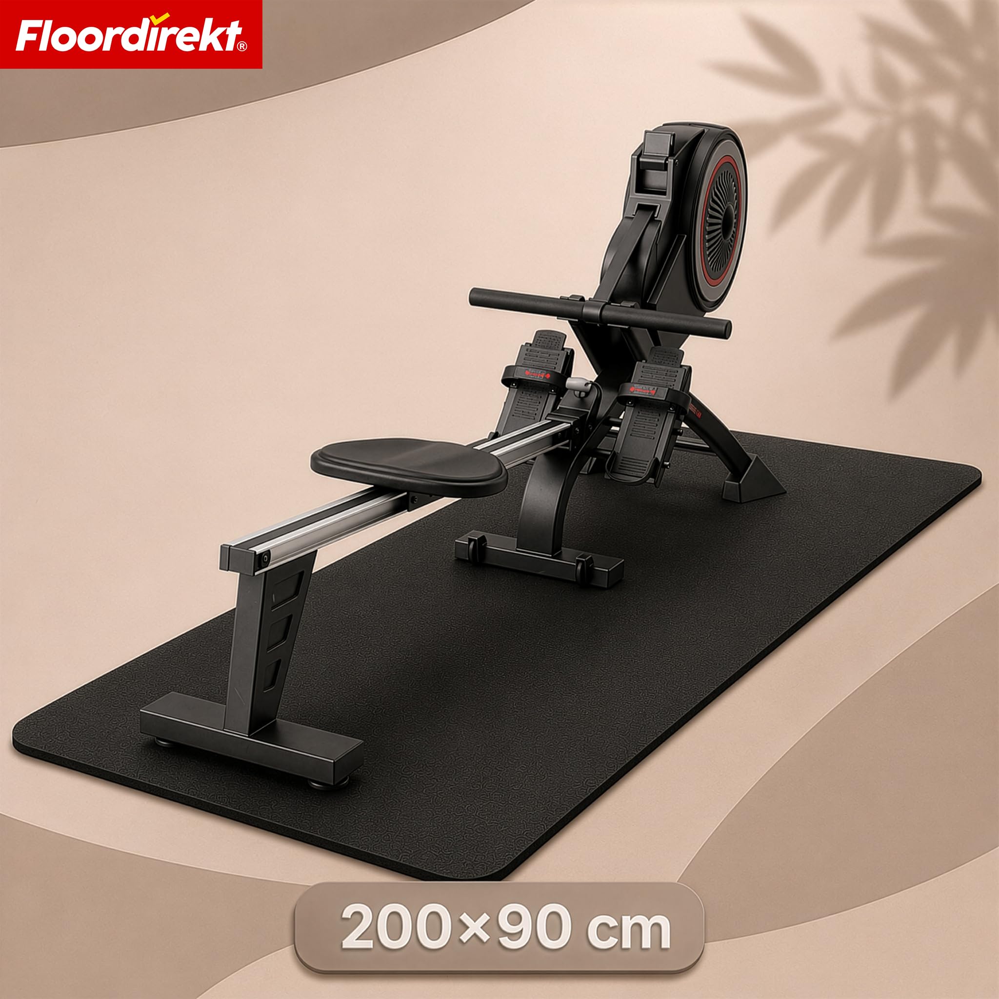 Floordirekt Sparta Tapis de protection de sol antidérapant pour tapis de course, vélo elliptique et équipement de fitness, absorbant les chocs