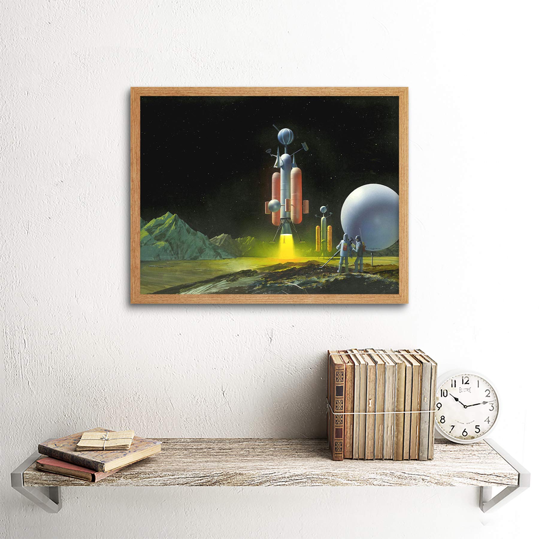 Amazon.com: Wee Blue Coo Illustration 1950S Drawing Space Ship Men