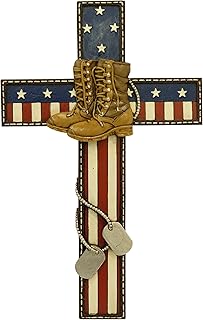 LL Home Military Boots Wall Cross