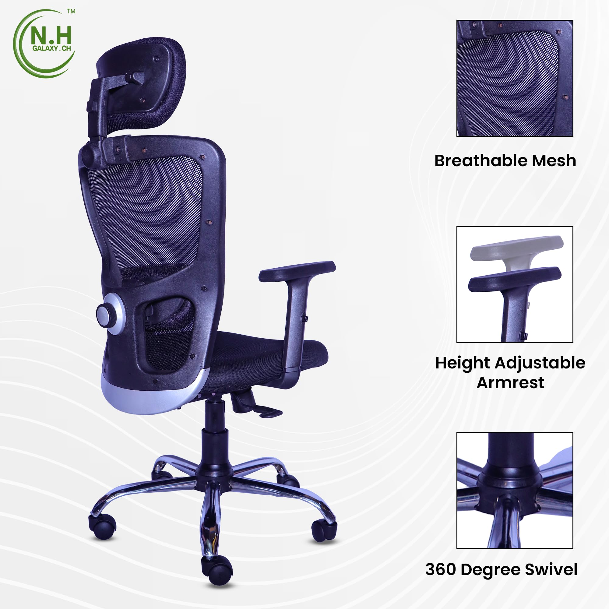N.H GALAXY. CH Define Adjustable Height Armrest 8 Hours Working