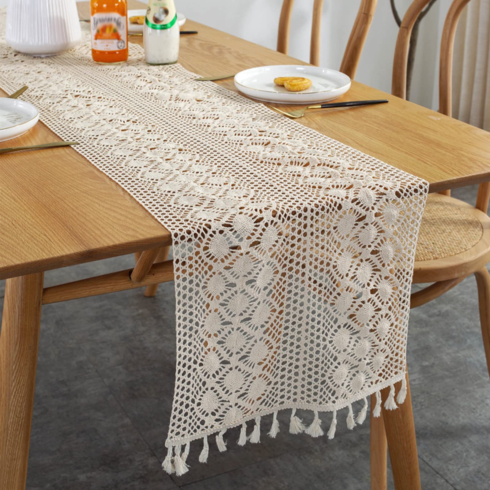 Runner Tavola 33x229CM Punto Runner Tavolo Cotone Decorazione Tavola - Stile 4