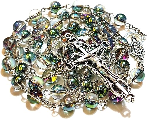 Miniatura 5 de Rosario Cuentas Chaplet Dazzle Cristal Artificial Rosery Cruz Regalos Católicos