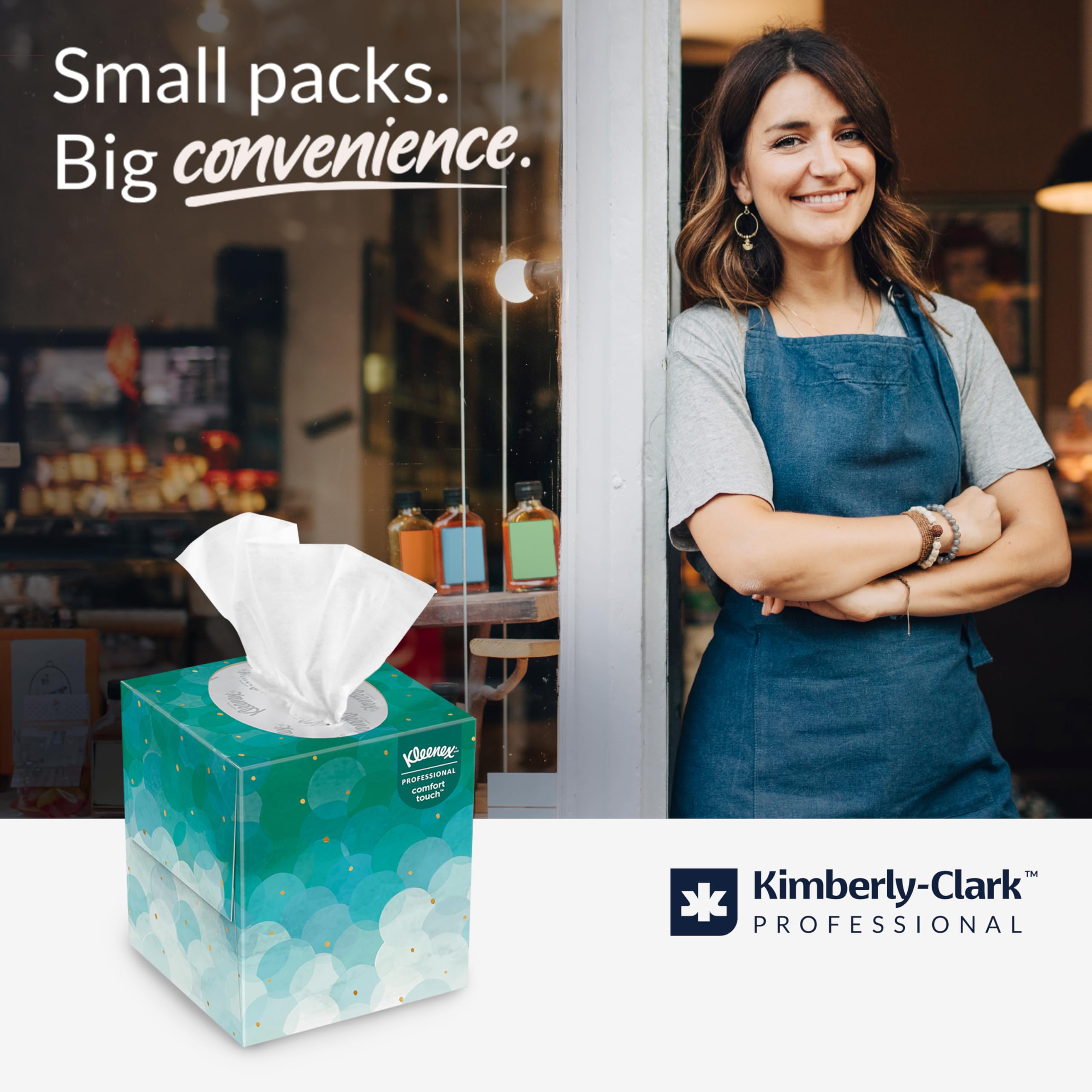 Kleenex Profesjonalna kostka chusteczek do twarzy dla biznesu (21271), pionowe pudełko na chusteczki do twarzy, 6 wiązek/etui, 6 pudełek/pakiet, 36 pudełek/etui