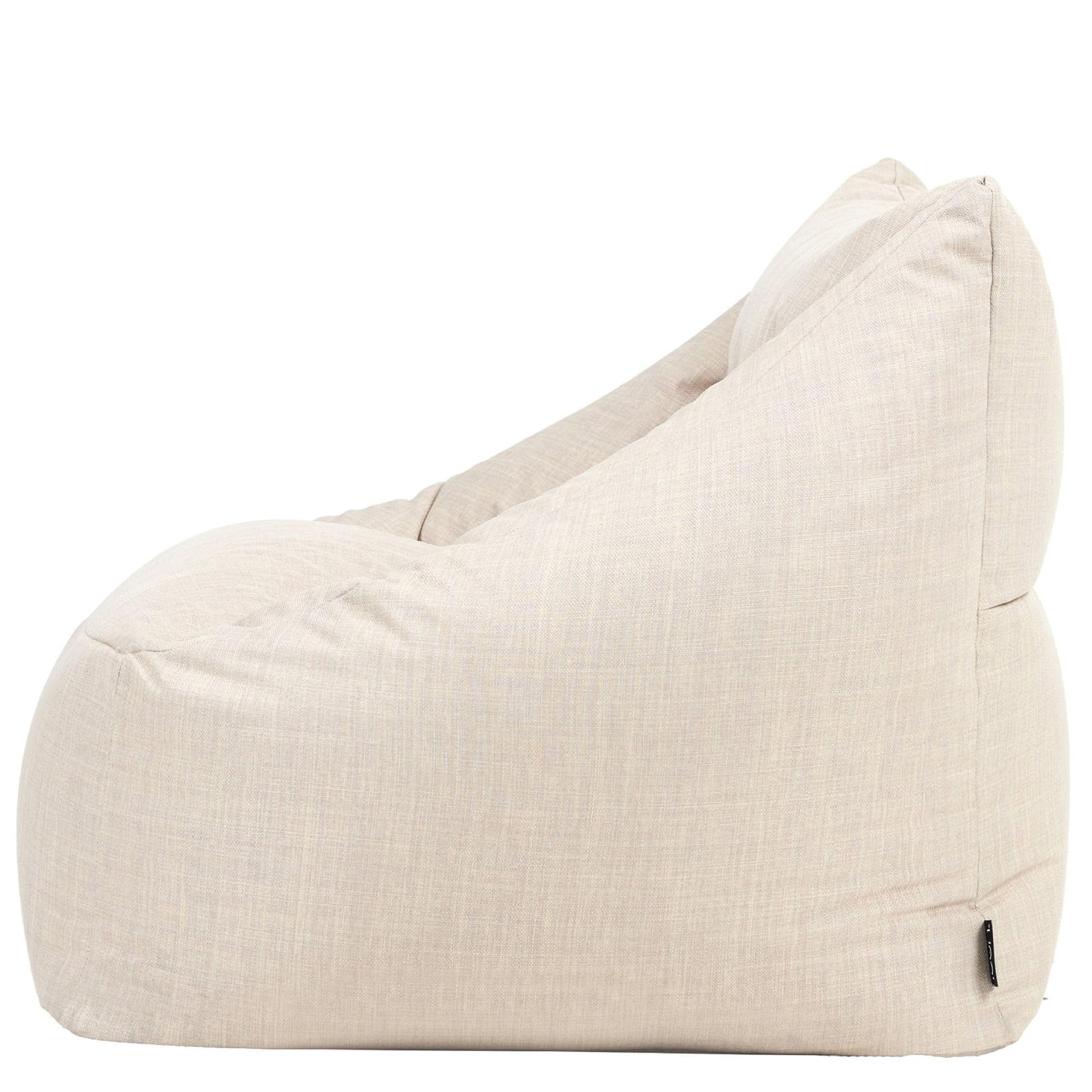 Natalia Outdoor Sitzsack Sessel für Erwachsene, Beige, Stoff, Riesen Sitzsack mit Füllung, Garten, Terrasse, Lounge