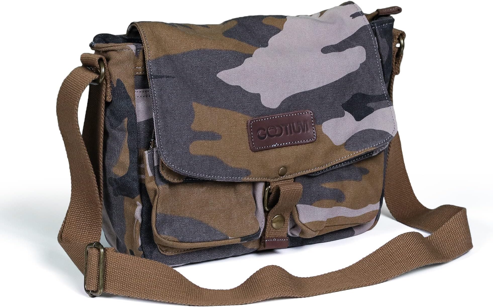 Canvas Messenger Bag - Vintage Crossbody Shoulder Bag Military Satchel