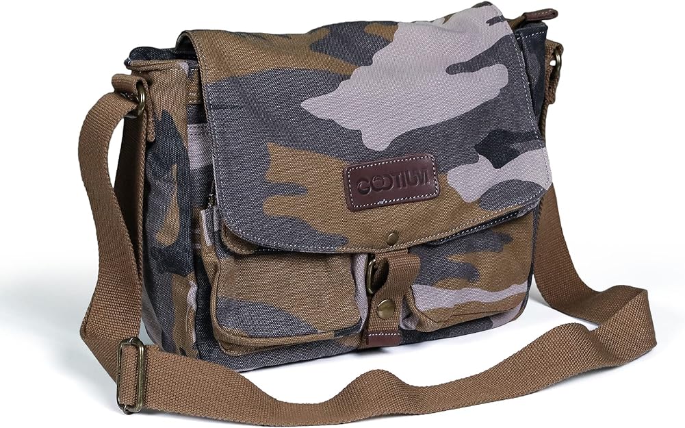 Gootium Canvas Messenger Bag Vintage Crossbody Shoulder