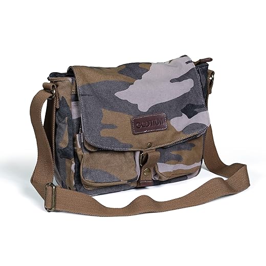 Gootium Canvas Messenger Bag - Vintage Crossbody Shoulder Bag Military Satchel