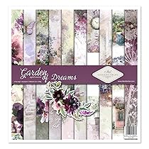 ITD Collection – Confezione per scrapbooking, 12 x 12 pollici, carta decorativa, decoupage, creazione di biglietti, dimensioni carta – 310 x 320 mm (Garden of Dreams -SLS-009)
