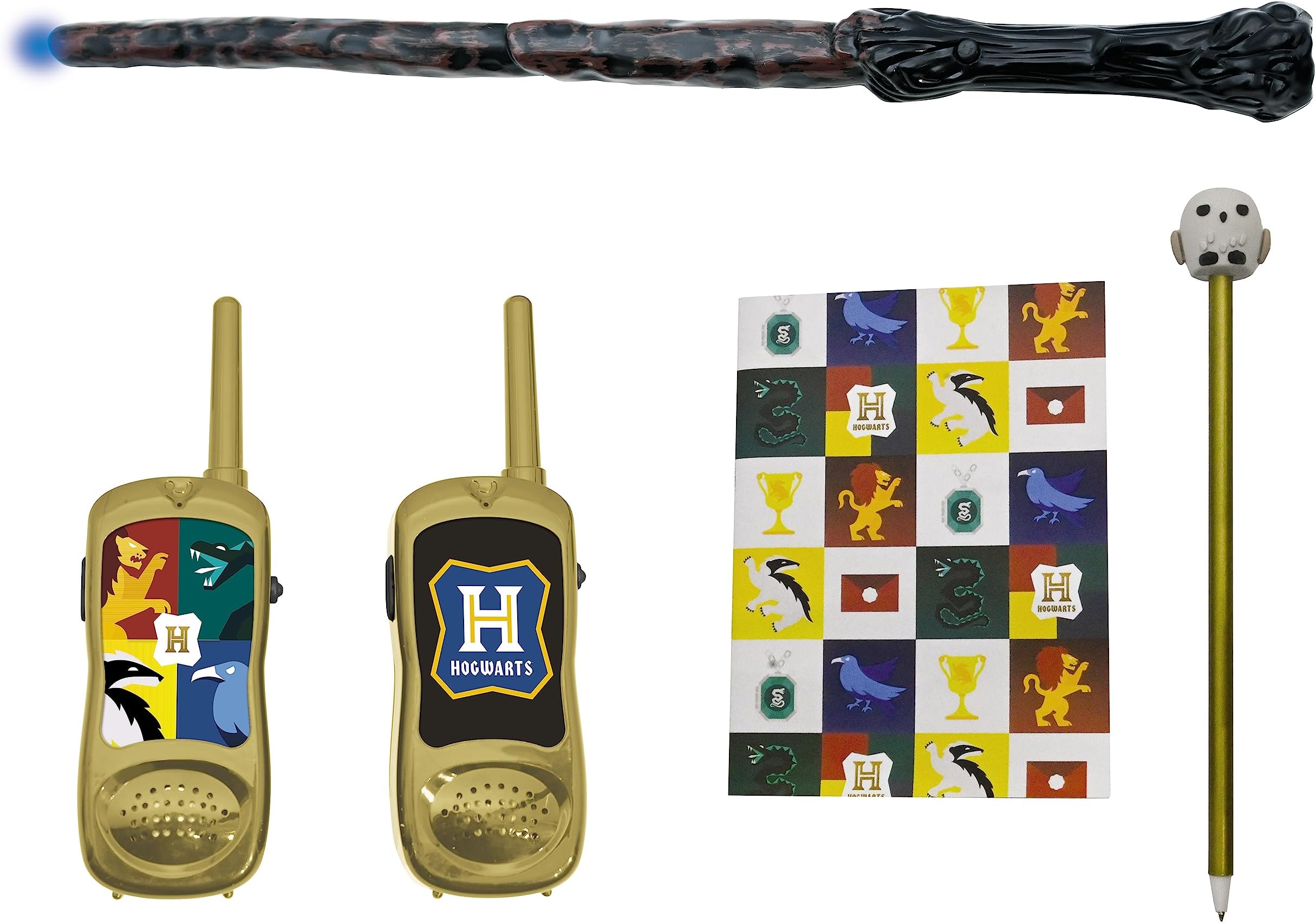 LEXIBOOK, Harry Potter, Wizard Adventurer Set with Talkies-Walkies, magic wand, notebook, pen, eraser, white/gold, RPTW11HP