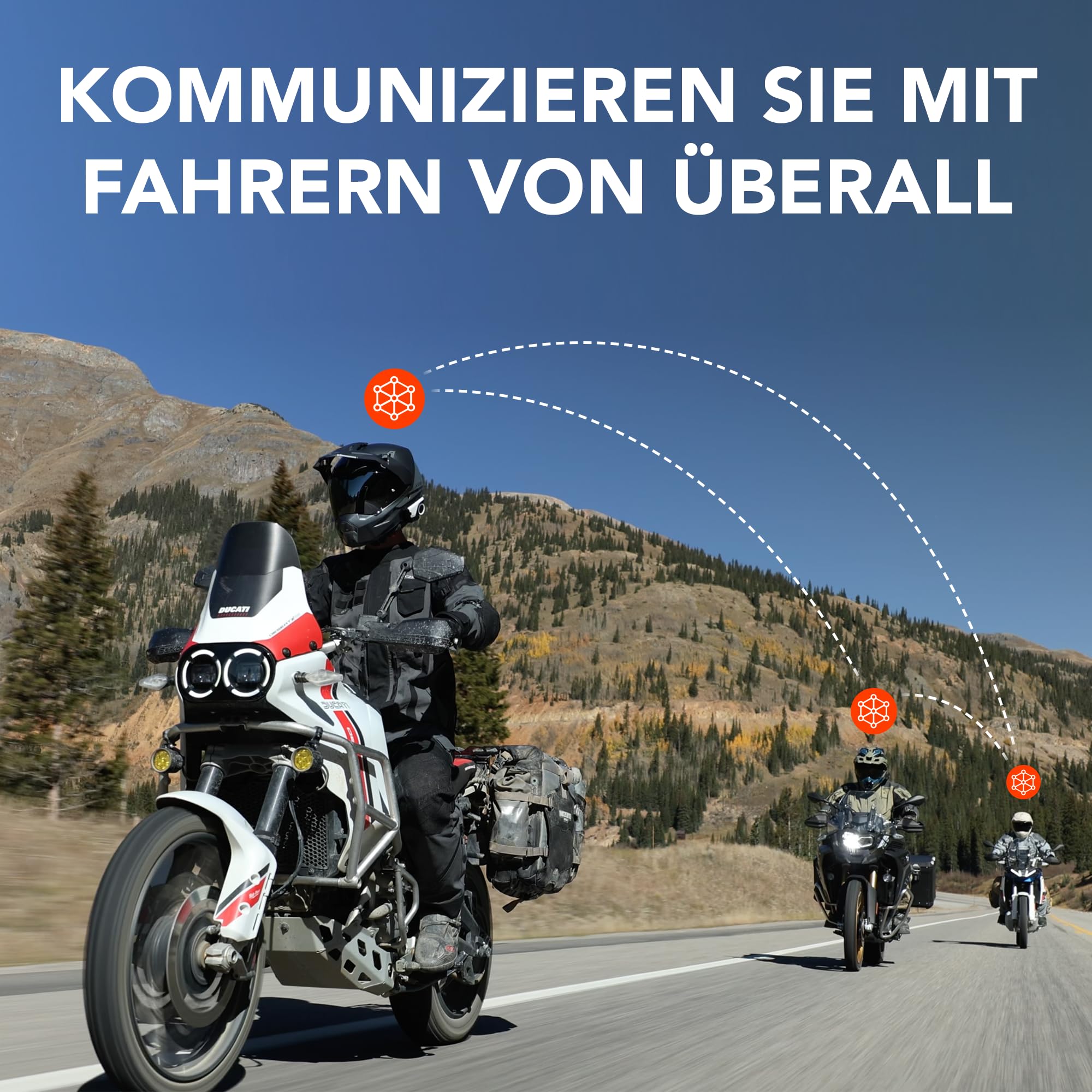 Sena 60S Motorrad-Kommunikationssystem Mesh 3.0, Wave, Bluetooth Intercom, IPX7 wasserdicht, 24 Std. Akku, 2 km Reichweite, Sound von Harman Kardon 2. Generation Helm-Kommunikationssystem
