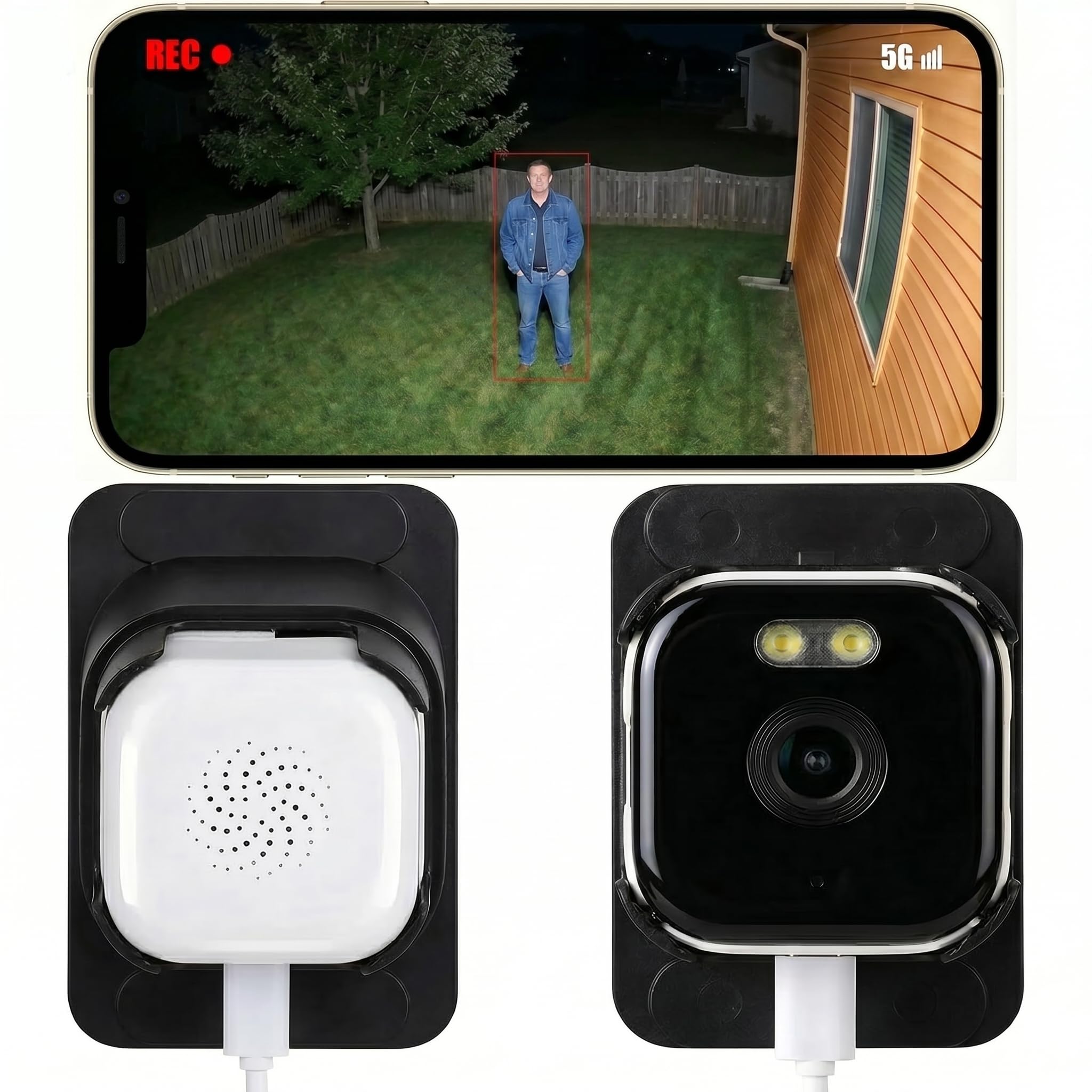 2K 3MP Window Camera Security CCTV [5GHz 2.4GHz Dual-Band WiFi] Indoor Monitor. Stick-On Glass Surveillance Looking Outside Color Night Vision - AI Motion Detection | 24/7 Local Recording System.