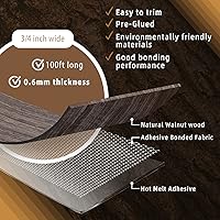 Vista 148 de GSCIT Club Bandas de borde de roble, rollo de 1 pulgada x 10 pies de bandas de borde de chapa - Cinta de madera real flexible previamente pegada