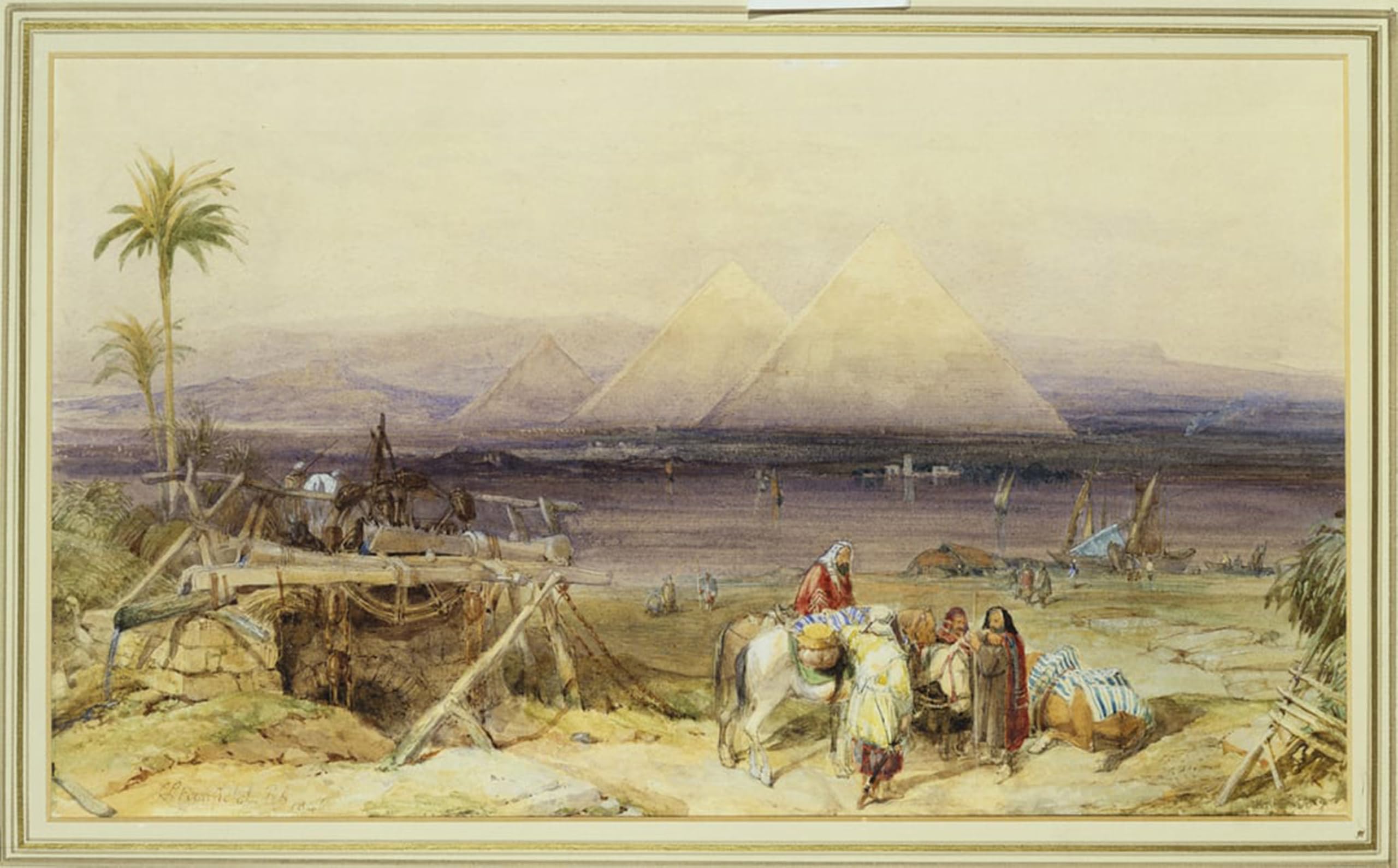 ARTXLXXBN Famous Painting Art Wall Decor Abstract Art Picture on the Nile Egypt by William Clarkson Stanfield Animal Pictures for Home Decor 60x90cm