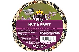 Audubon Park Wild Bird Food: Nut & Fruit Snack Stack Bird Seed Cylinders with Hole