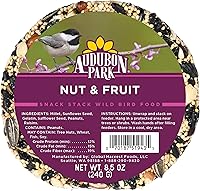 Vista 2 de Audubon Park Nut & Fruit Snack Stack - Alimento para pájaros silvestres, pastel de semillas de aves para comederos exteriores, paquete de 6