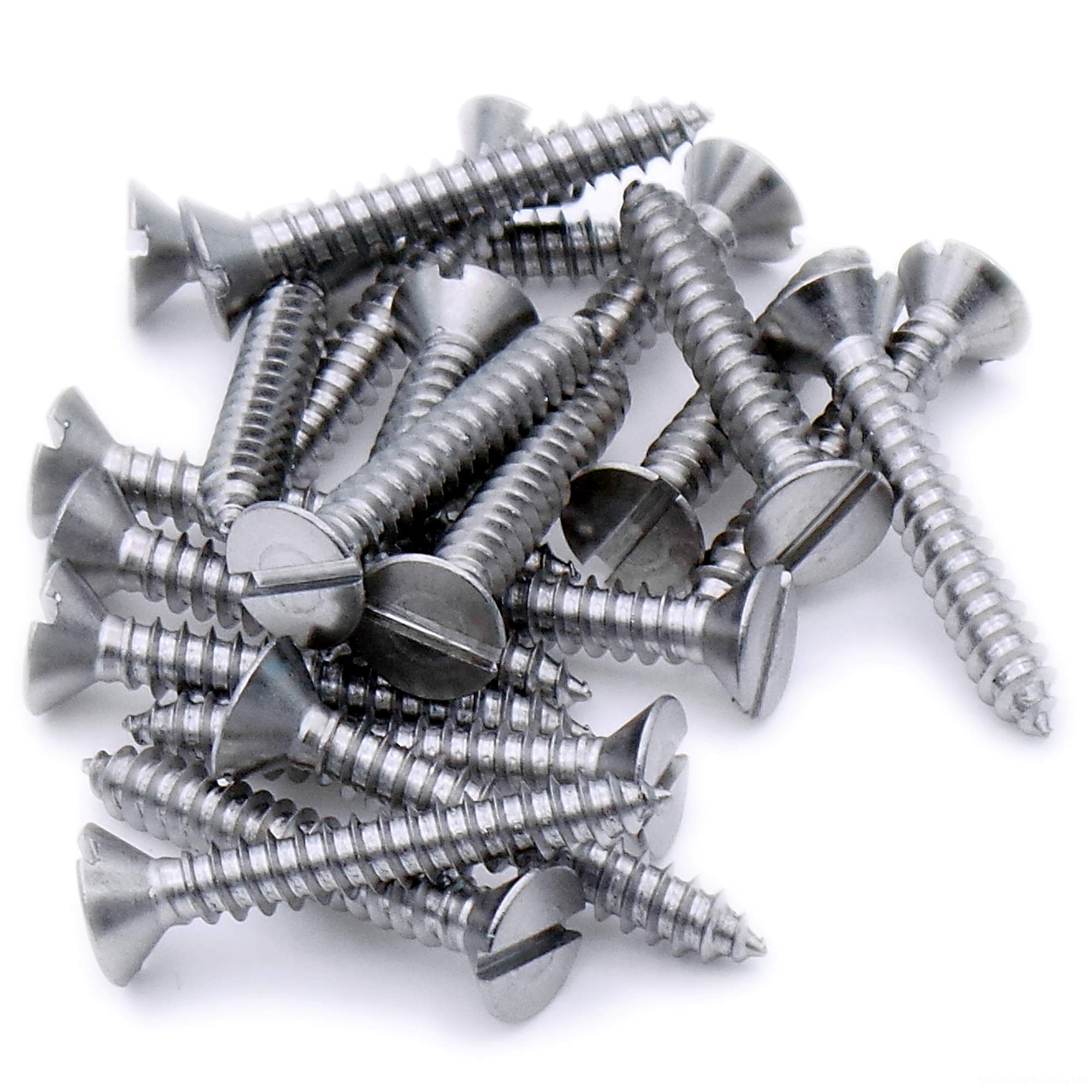 Singularity Supplies No.10 X 1.25 (4.8Mm X 32Mm) Slot Countersunk Self-Tapping Screw - Stainless Steel (A2) (Pack Of 20)