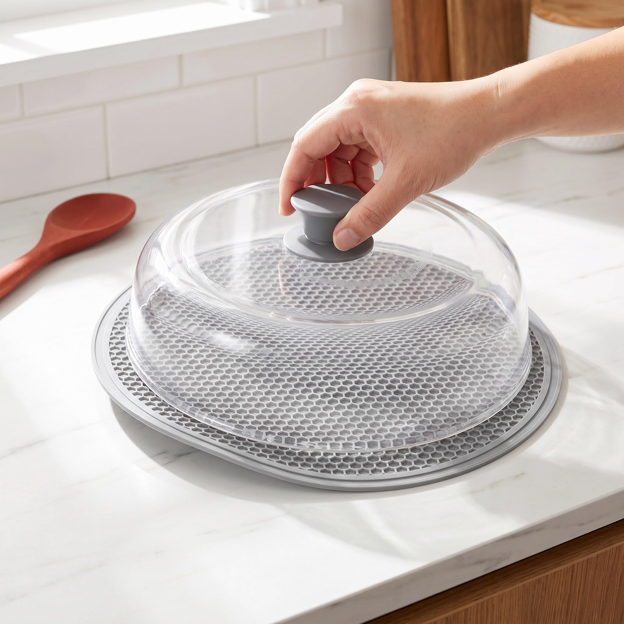 INOOMP 1 Set Composto da Coperchio paraschizzi in Vetro per microonde da 25