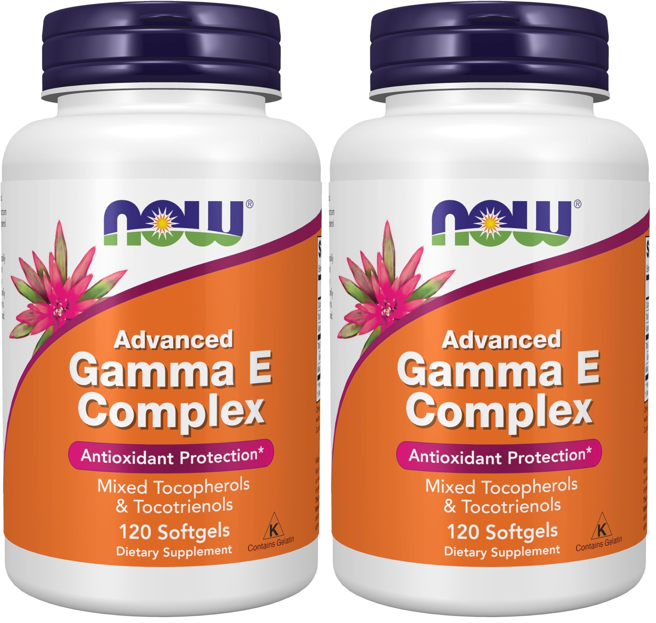 Now Supplements,Advanced Gamma E Complex,Mixed Tocopherols & Tocotrienols,Antioxidant Protection*,120 Softgels,(Pack of 2) 120 Count (Pack of 2)