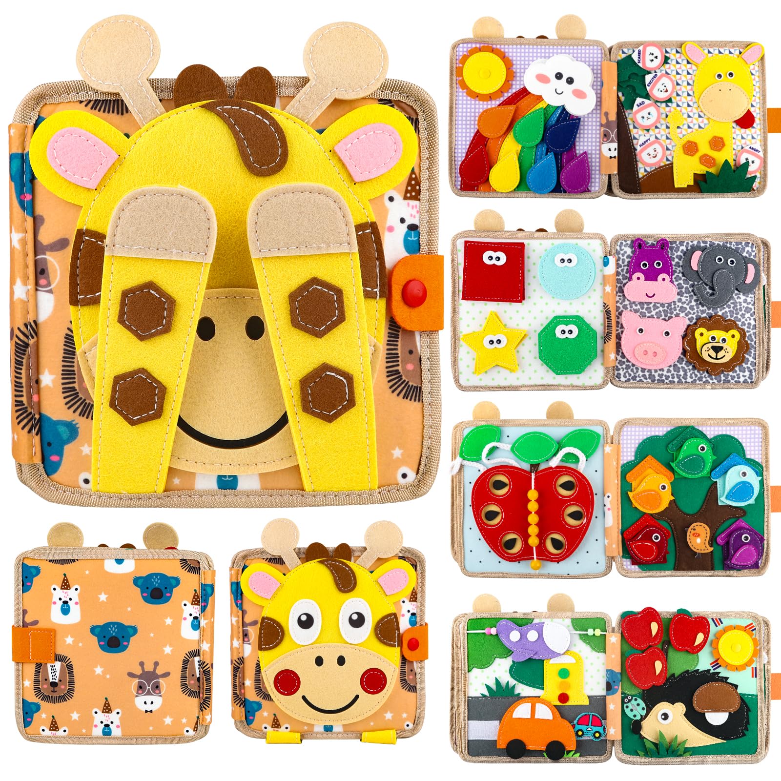 NUOLUTH Busy Book for 1 Year Old:Quiet Books for Toddlers 1-3,Poke A Dot Books for Toddlers 1-3,Trending Gifts for 1 Year Old Boy Or Girl