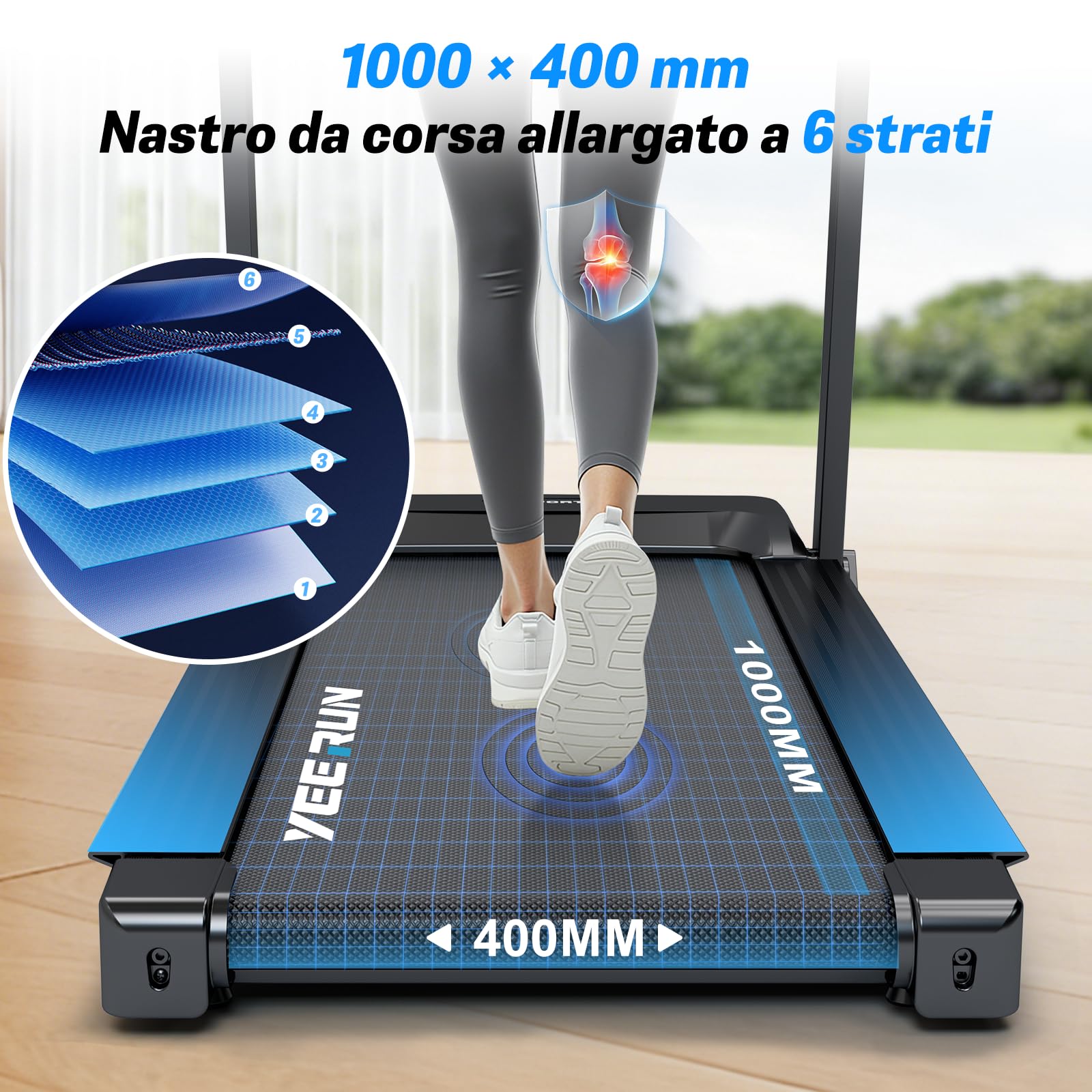 Tapis de Course Pliable 4 en 1 avec Inclinaison 12%, Moteur 2.5 HP, 1-8 km/h, écran LED