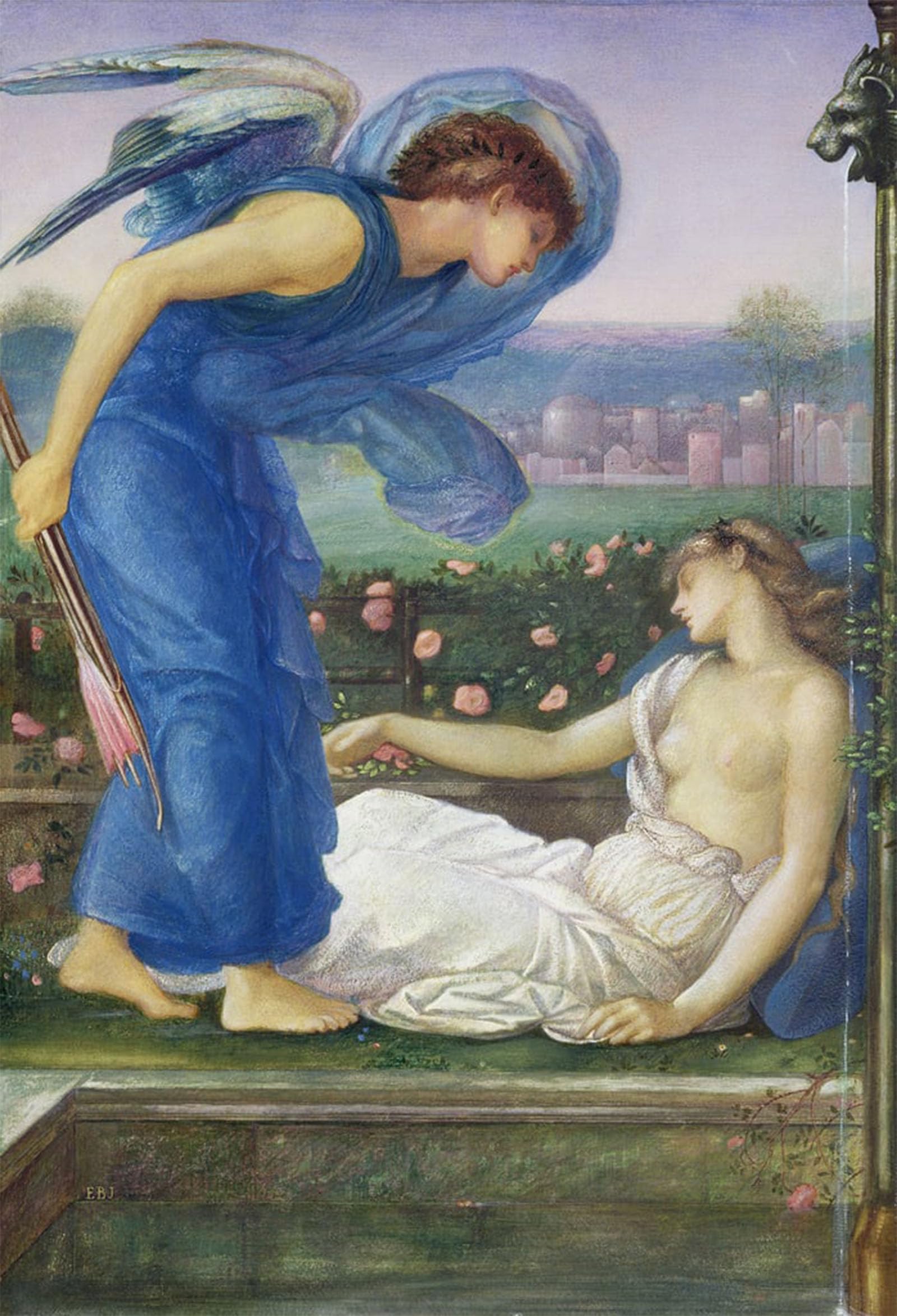 ARTXLXXBN Famous Painting Art Wall Decor Abstract Art Picture Cupid and Psyche by Edward Burne Jones Animal Pictures for Home Decor 60x90cm