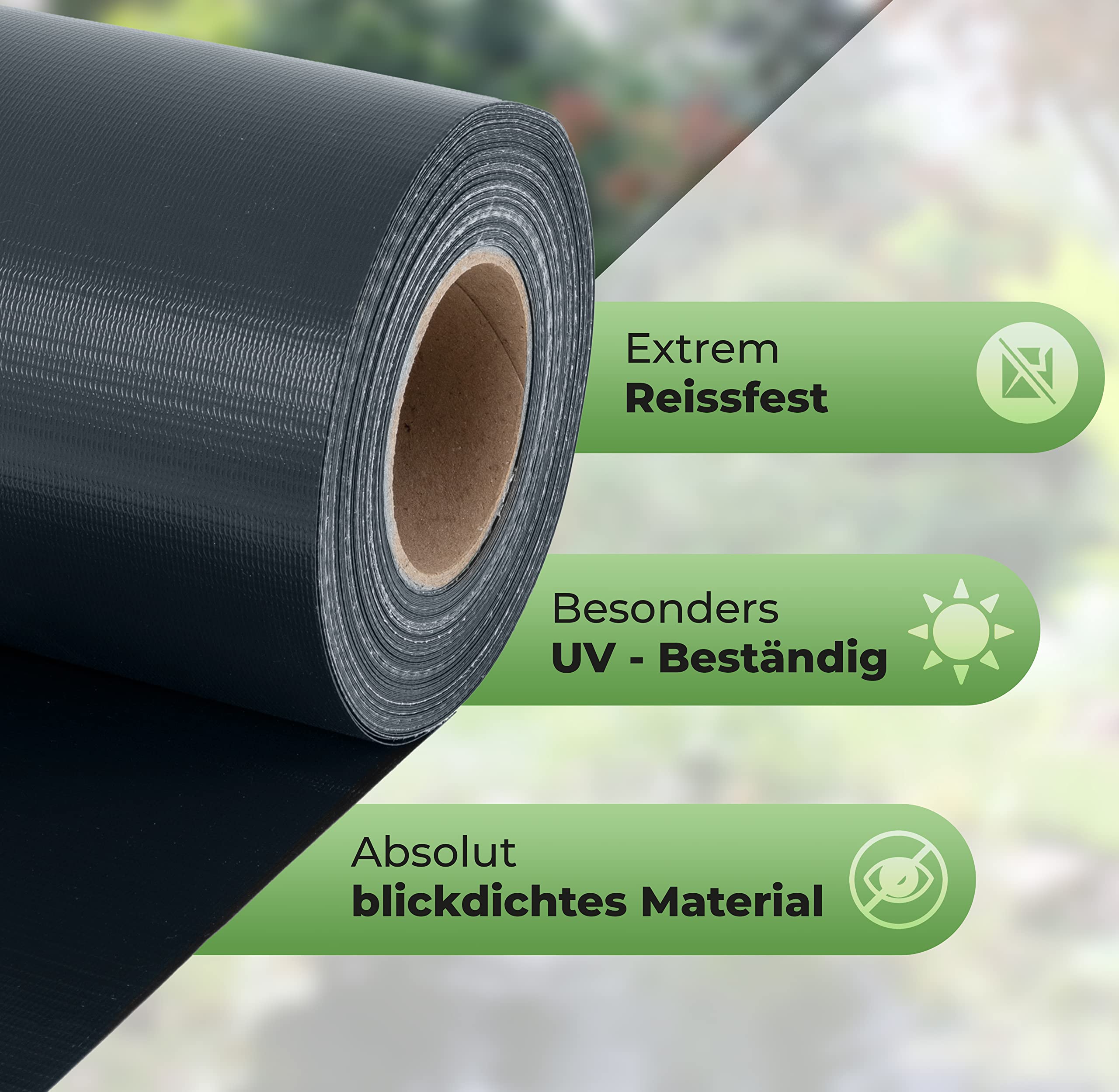 4er Set PVC Sichtschutzstreifen für Doppelstabmatten 4x 35 m x 19 cm inkl. 30 Clips je Rolle | wetterfest, UV-beständig, bruchsicher | Anthrazit, Grau oder Grün | Garten Zaun Blende (Anthrazit)