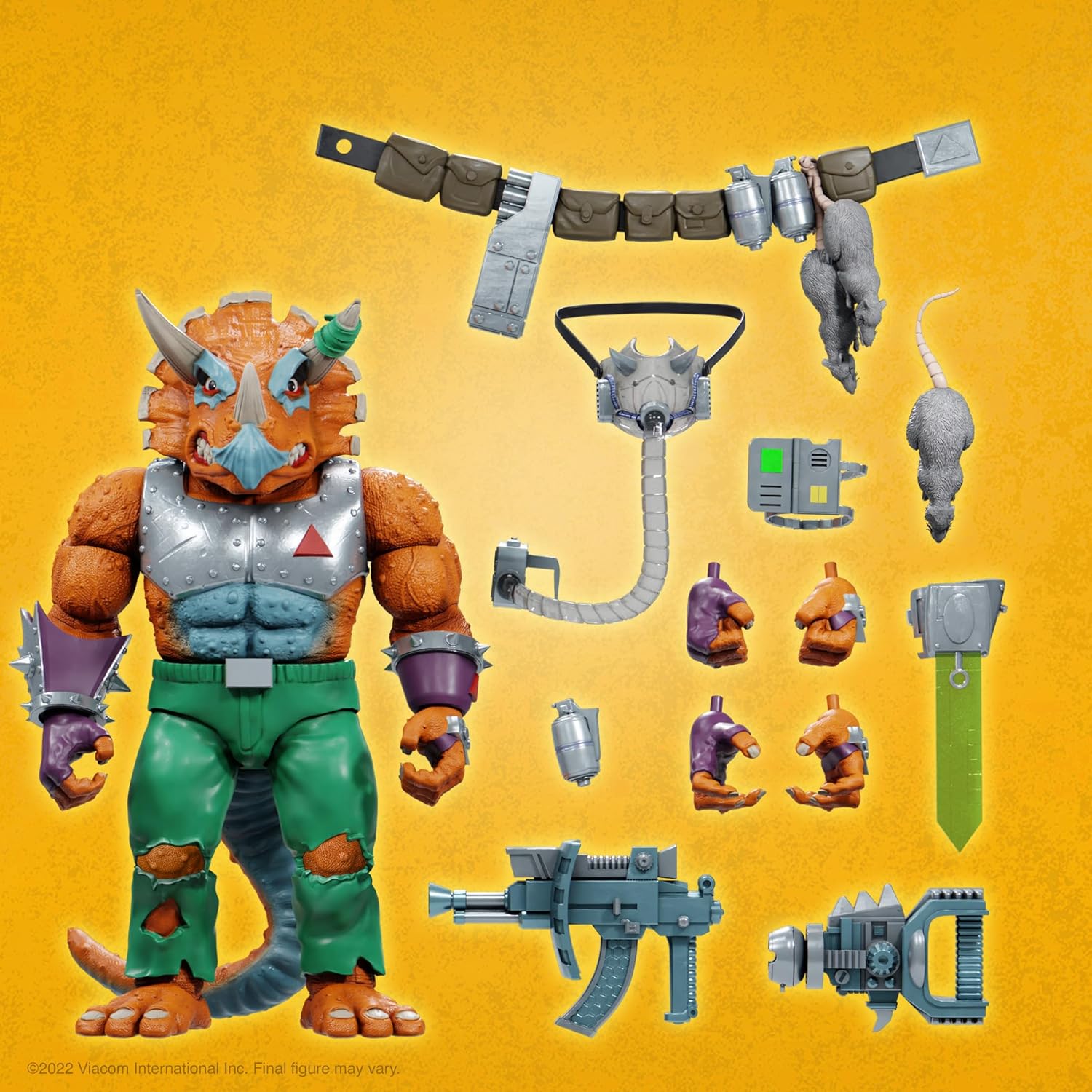 Super7 ULTIMATES! Teenage Mutant Ninja Turtles Triceraton - 8" TMNT Action Figure with Accessories Classic Cartoon Collectibles - Image 5