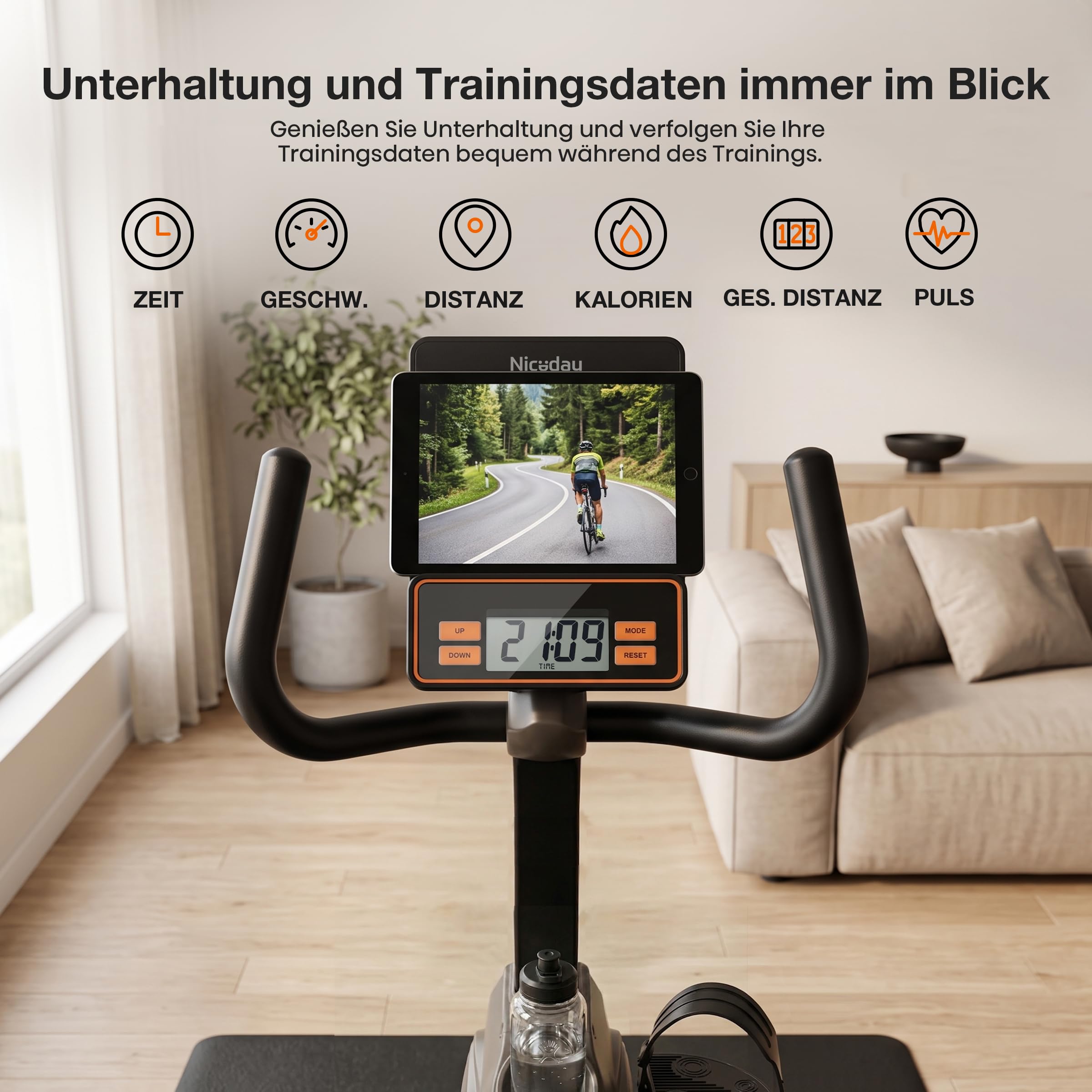 Niceday Liegeergometer für Senioren & Reha, 150kg Belastbar & 90% Vormontiert. Leiser Heimtrainer, Tiefer Einstieg, 16 Stufen, Ergonomischer Sitz & Rückenlehne – Geschenk für Mama & Papa