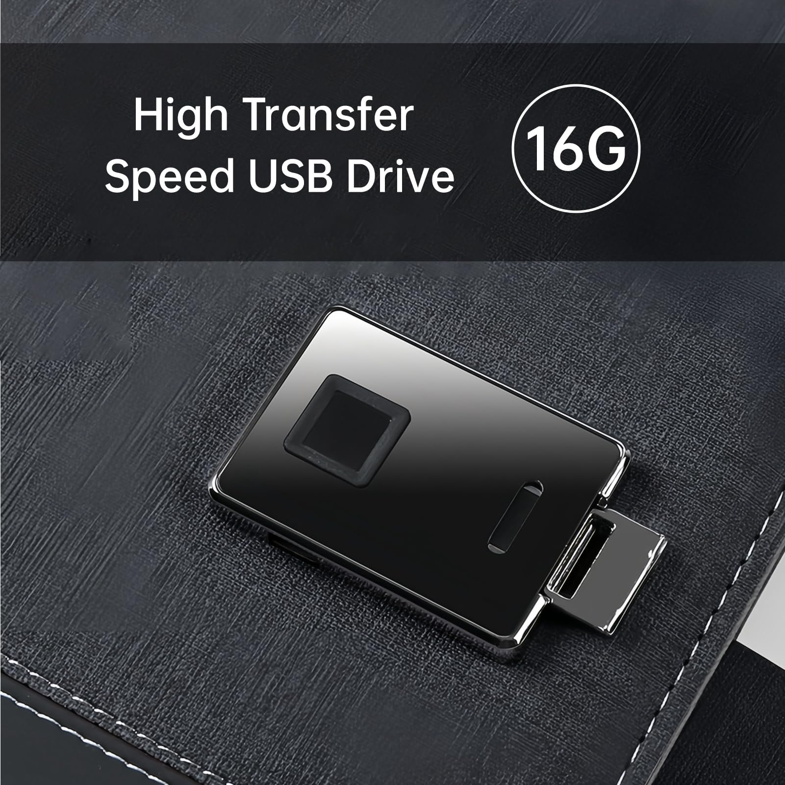 YUYTE A5-Notizbuch aus Leder mit Fingerabdrucksperre, 16 GB USB, Tagebuch Zum Schreiben mit Kartenfächern, Geschenkauswahl, Akkulaufzeit für Profis