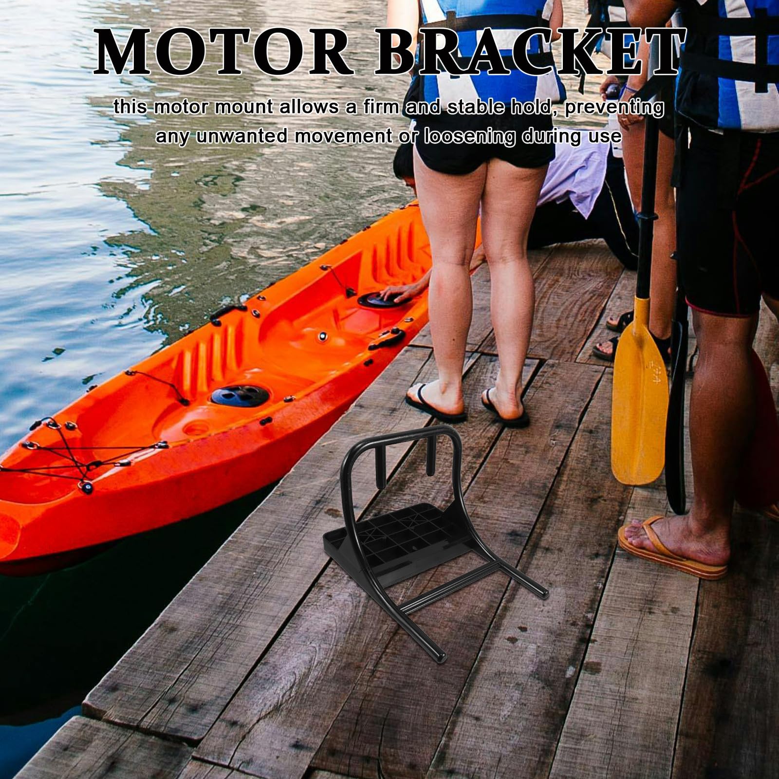 Soporte de Montaje para Kayak, Motor Fueraborda, Negro, Nylon