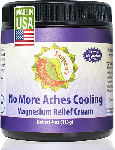 Miniatura 9 de Taspen's Organics Magnesium No More Aches Cooling Cream – Crema tópica de magnesio para alivio muscular, dolores musculares y recuperación después