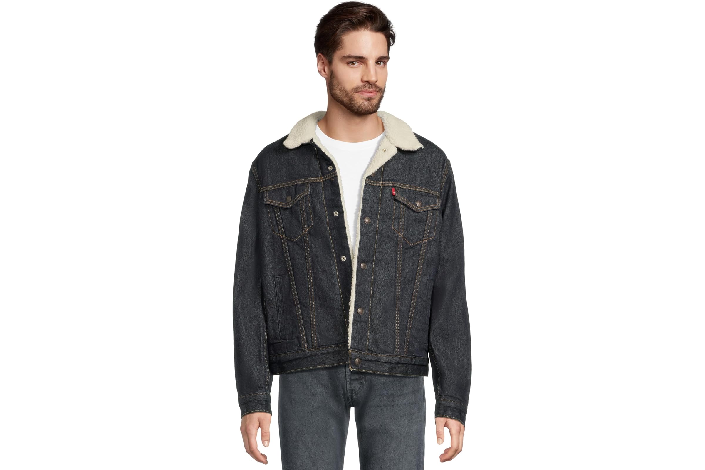 Levis Mens Relaxed Fit Plaid Trucker