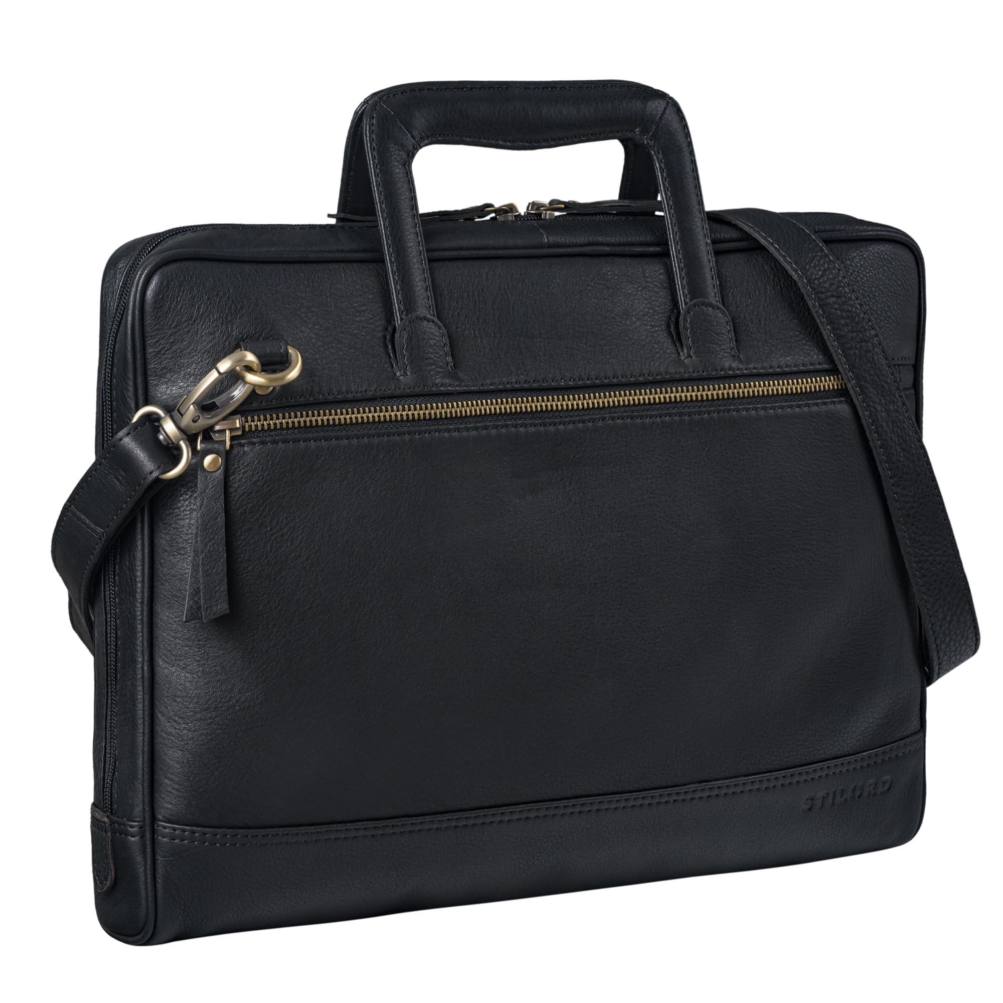 STILORD "Pierce Borsa Porta PC con Manici in Pelle Cartella Portadocumenti per MacBooks 13,3 Pollici Valigetta Vintage Borsa da Ufficio Cuoio Genuino Colore:colorado - marrone