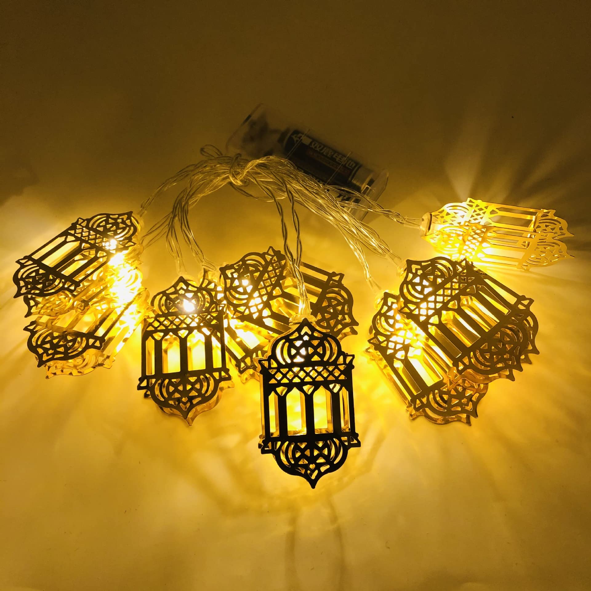 Haoshics J Ramadan Eid Led Light String, Eid Lanterns Fairy Lights Decoration, Muslim Style Fairy Lights For Festival Party Bistro Home Decoration (J)