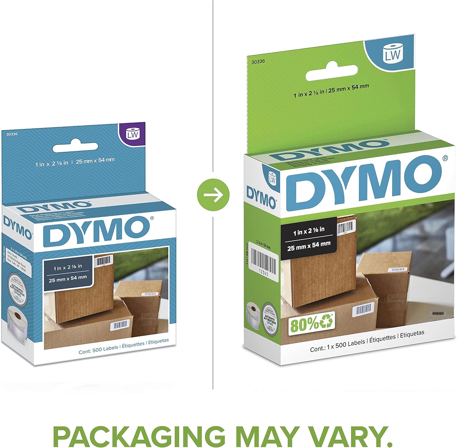 DYMO Authentic LW Multi-Purpose Labels DYMO Labels for LabelWriter Printers Great for Barcodes 1" x 2-1/8" 1 Roll of 500 - Image 2